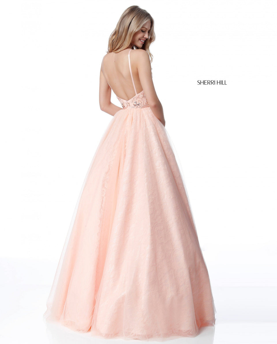 Sherri Hill Beaded Bodice With Tulle Ball Gown Skirt