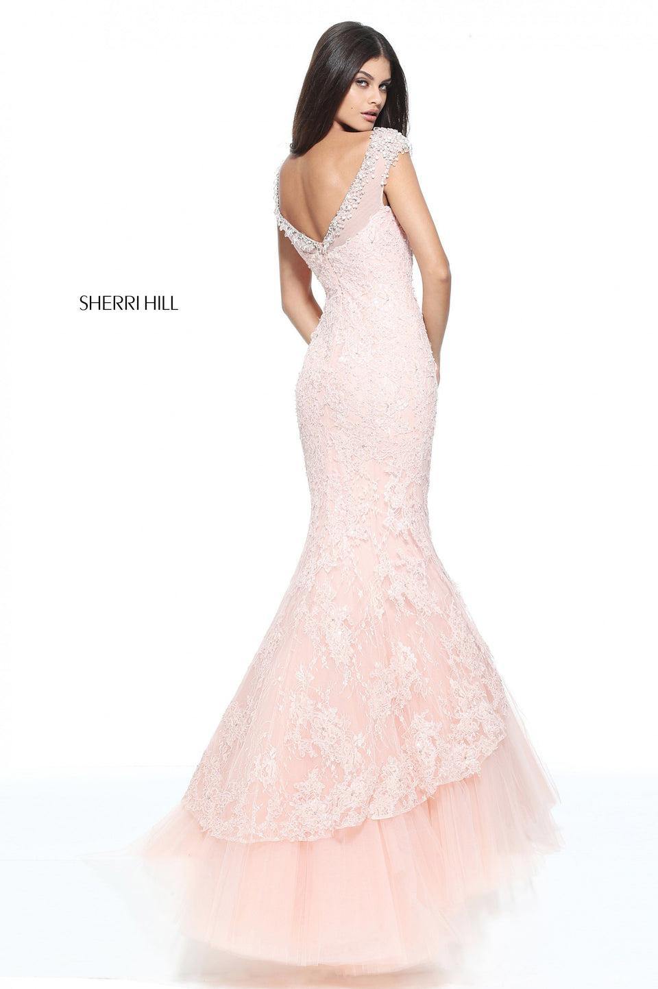 Sherri Hill Cap Sleeve Lace Mermaid With A Bead Encrusted Bodice And Shoulder