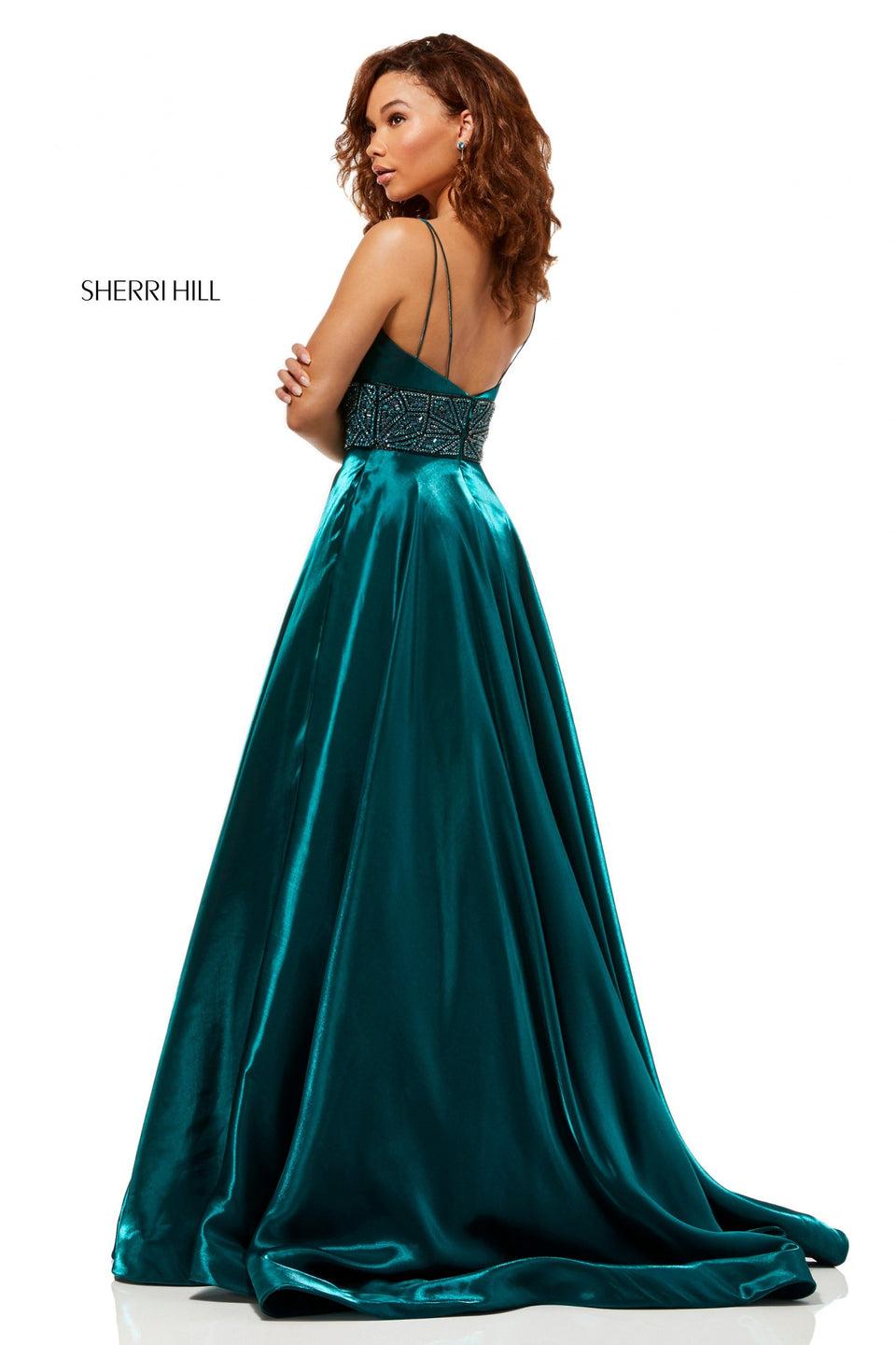 Sherri Hill Cross Died Shimmer Ball Gown With Beaded Waistband