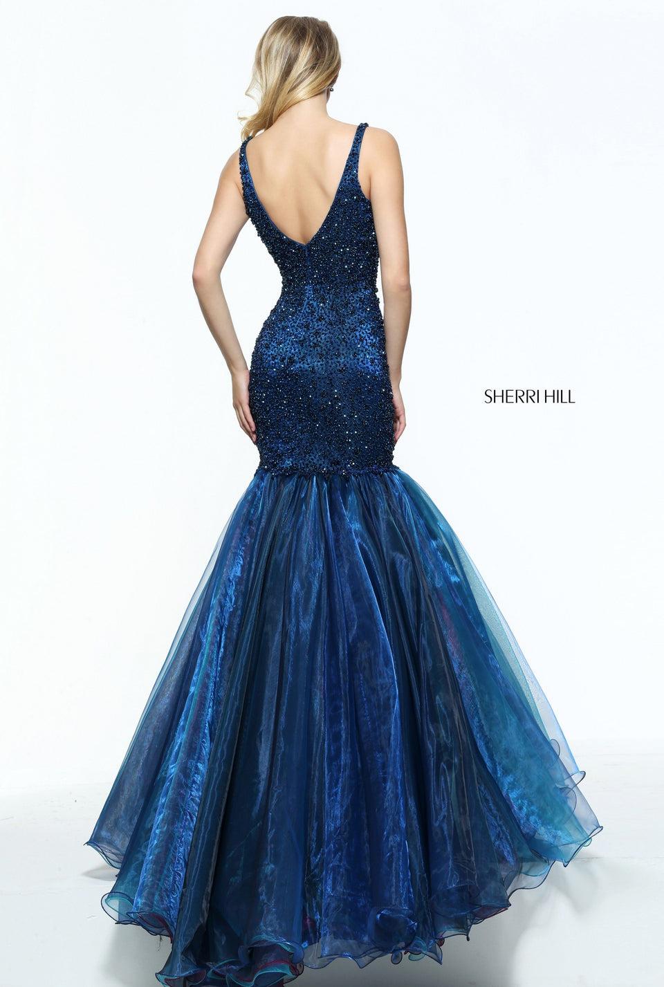 Sherri Hill Crystal Beaded Trumpet With An Organza Skirt