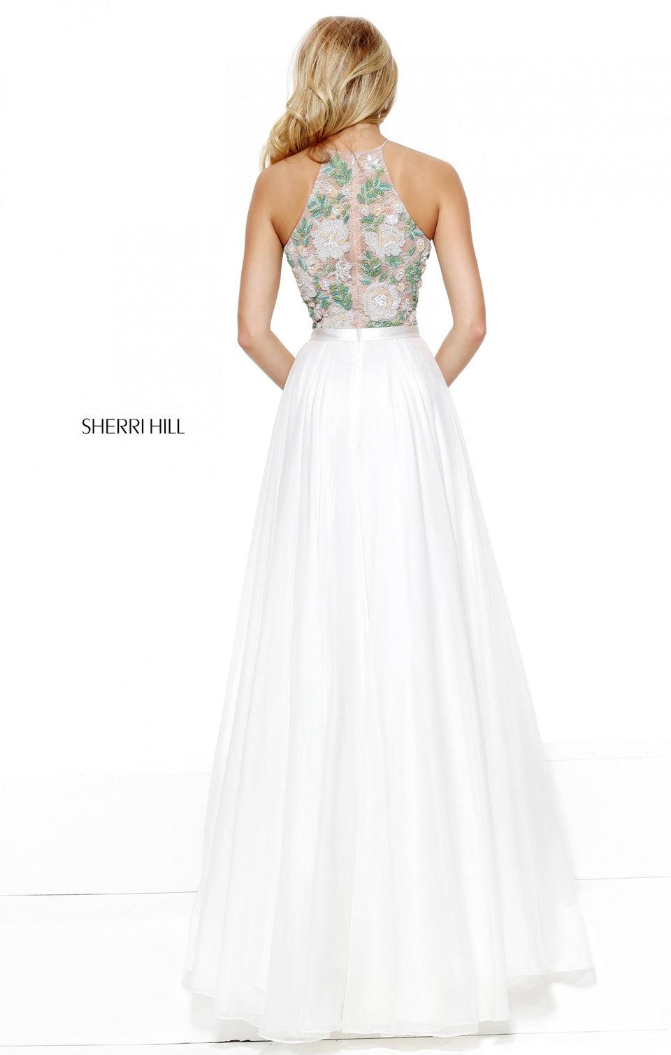 Sherri Hill Floral Beaded Bodice With A Chiffon Skirt