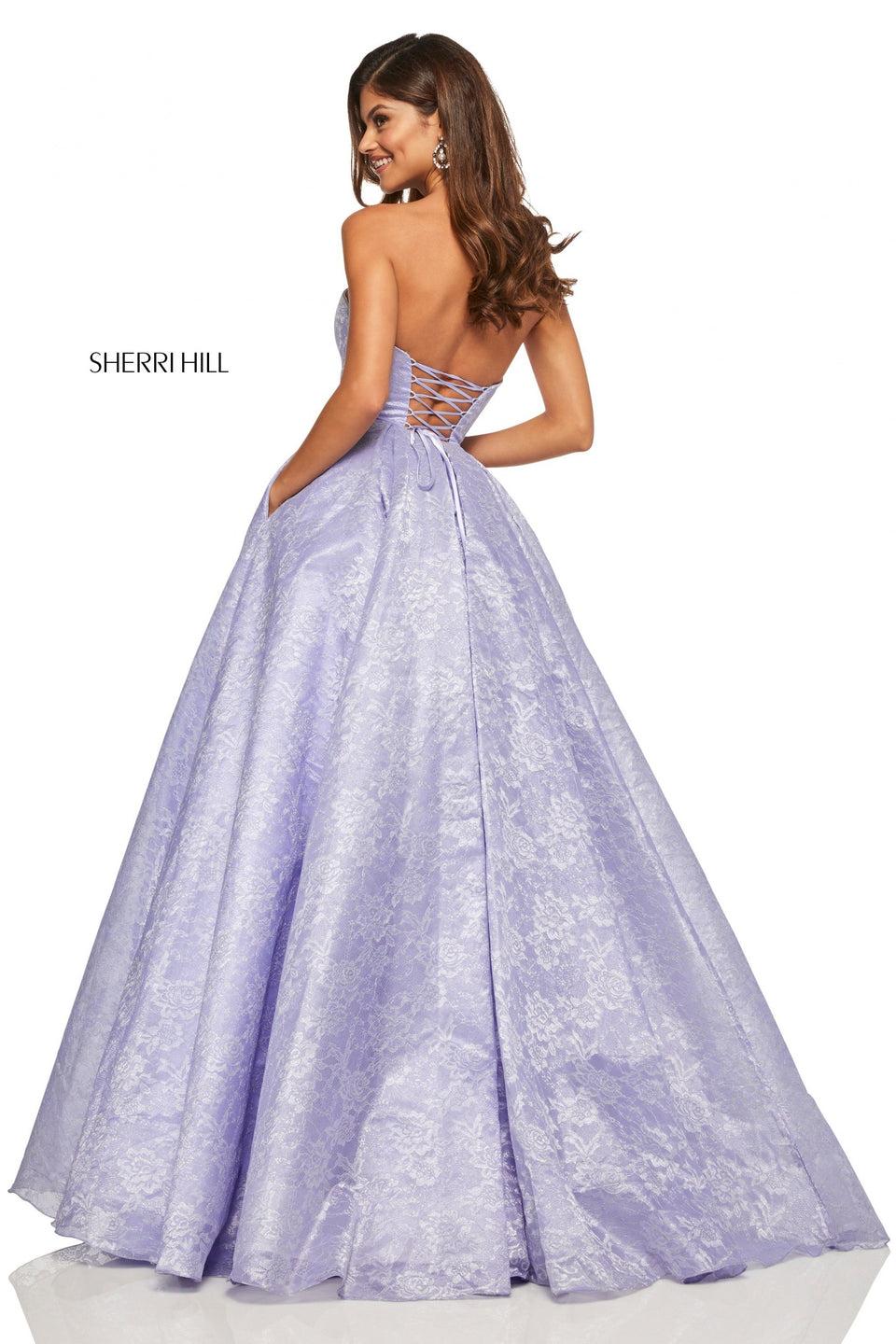 sherri hill Lace ball gown with a sweetheart bodice and lace up back