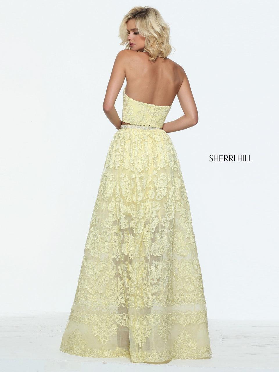 Sherri Hill Lace Two-piece High Neck With A Beaded Collar And Waist Band