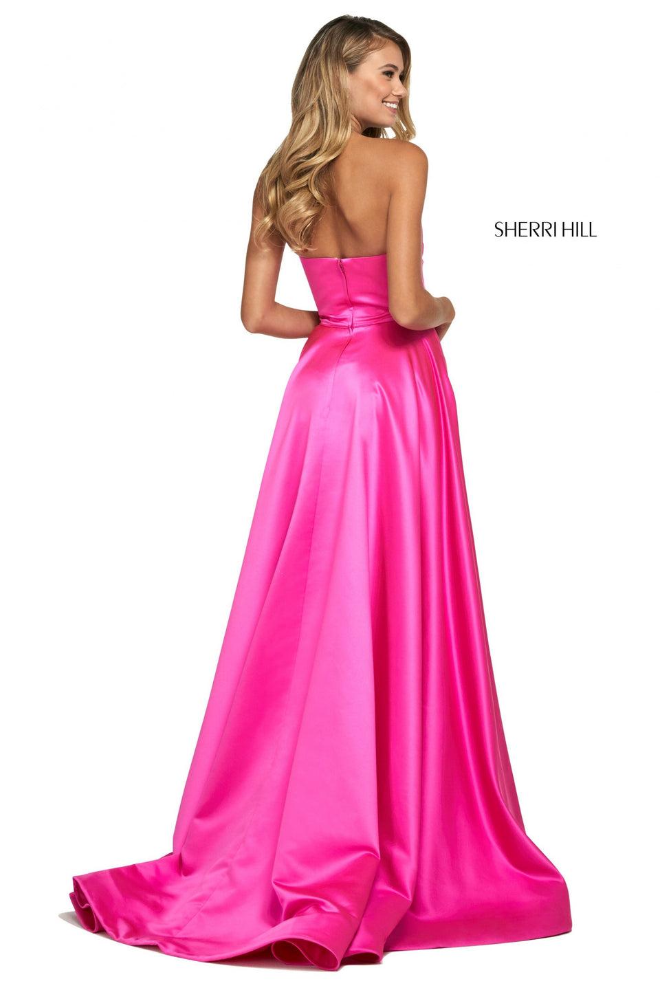 Sherri Hill Mikado A-line Wrap Dress With Strapless Sweetheart Neckline Pleated Bodice And Embellishments On Waist