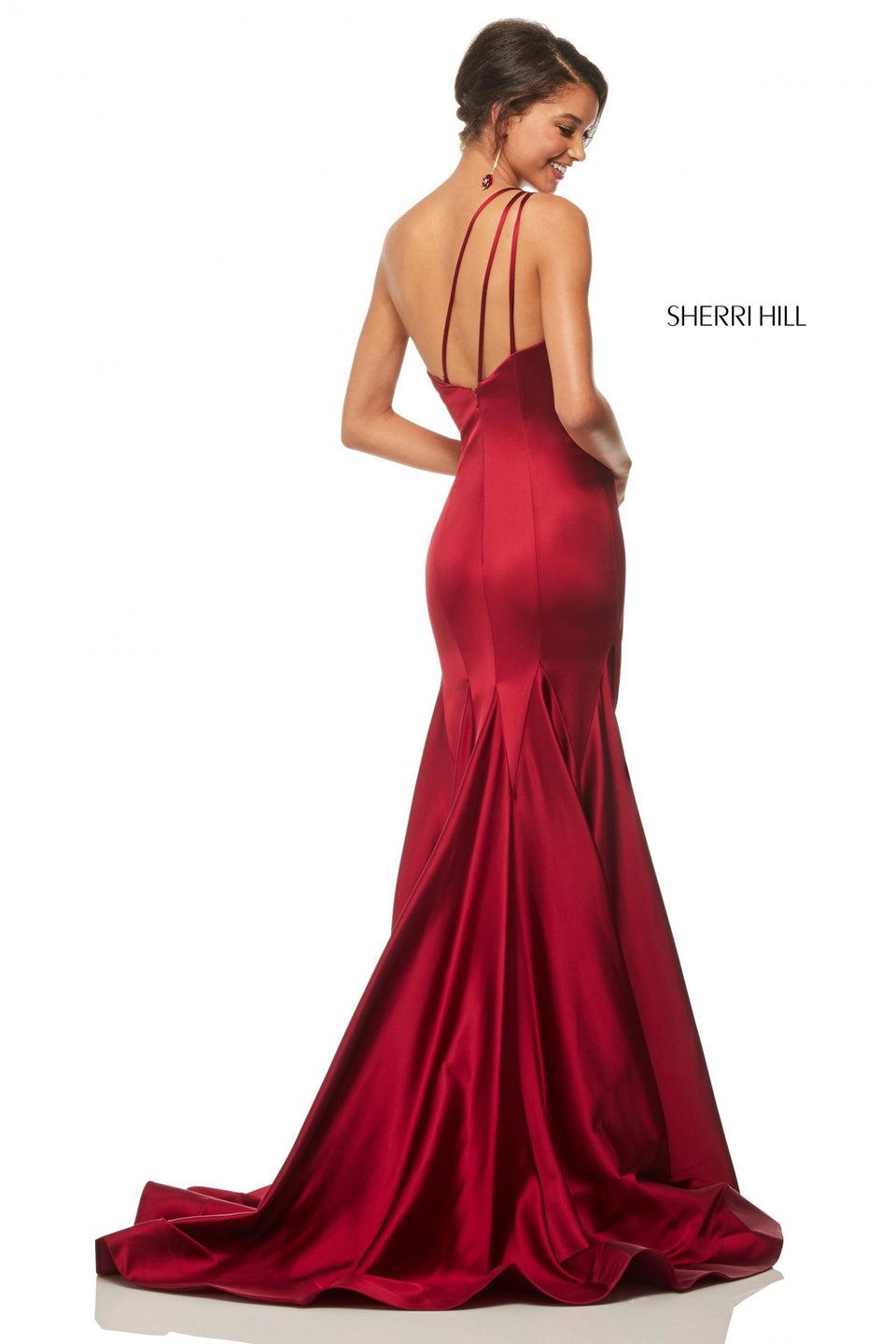 Sherri Hill One-shoulder Stretch Satin Mermaid With Slit
