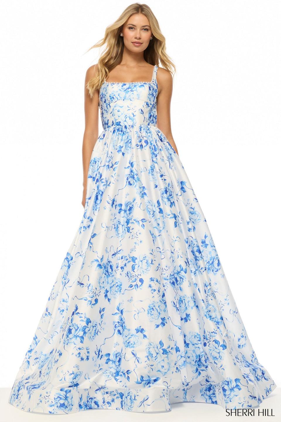 sherri hill A-line floral gown