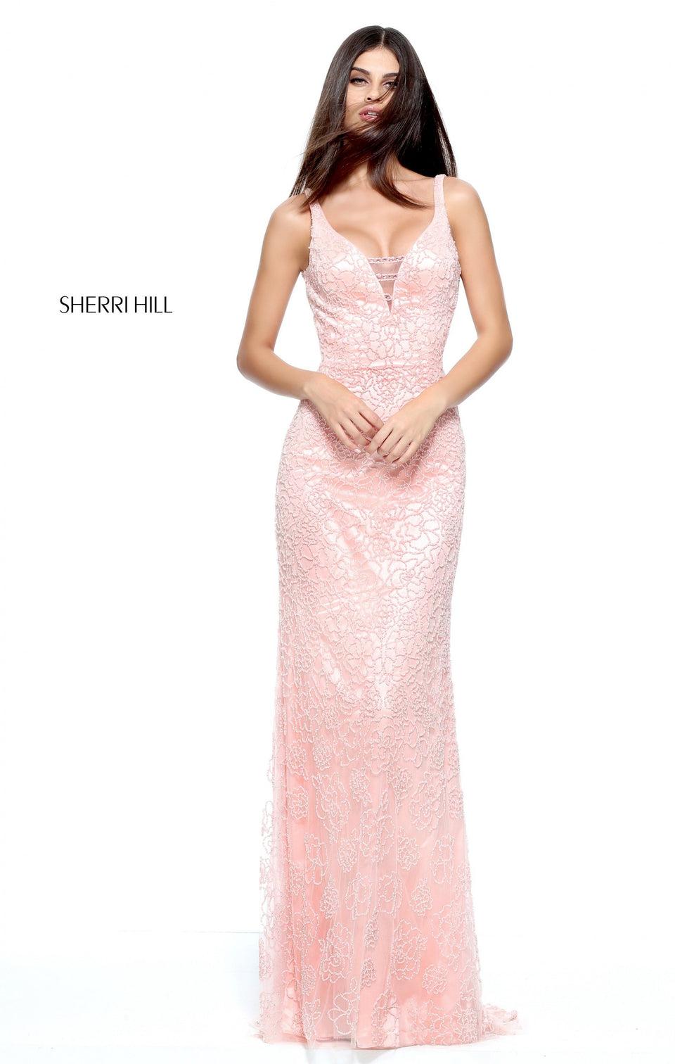 Sherri Hill Beaded Fitted Gown With A Low Back