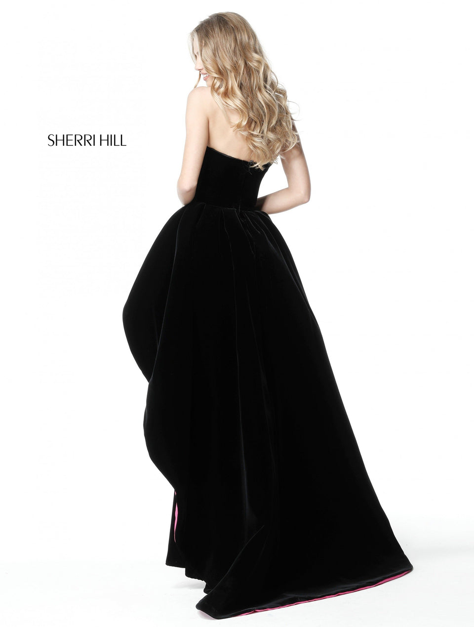 Sherri Hill Fitted Velvet Gown With Overskirt