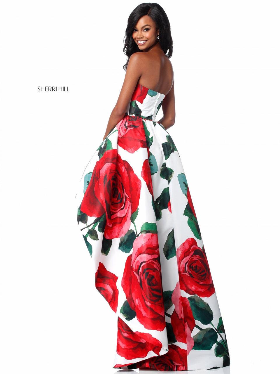 Sherri Hill Floral High-low With Strapless Bodice