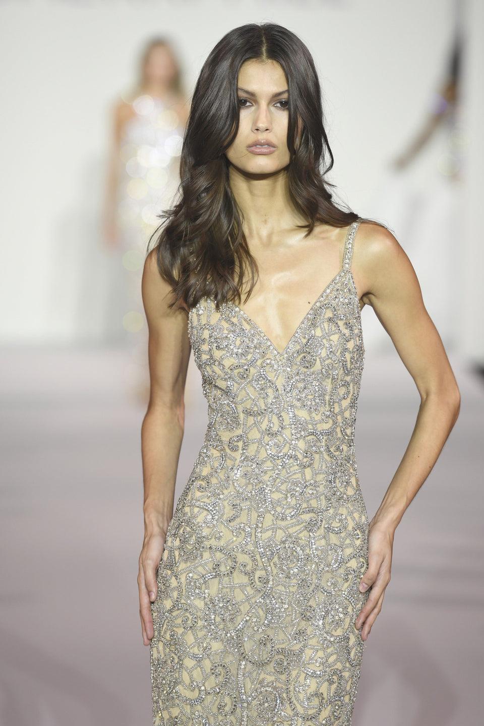 sherri hill Fully beaded gown with deep V neckline sherri hill Fully beaded gown with deep V neckline