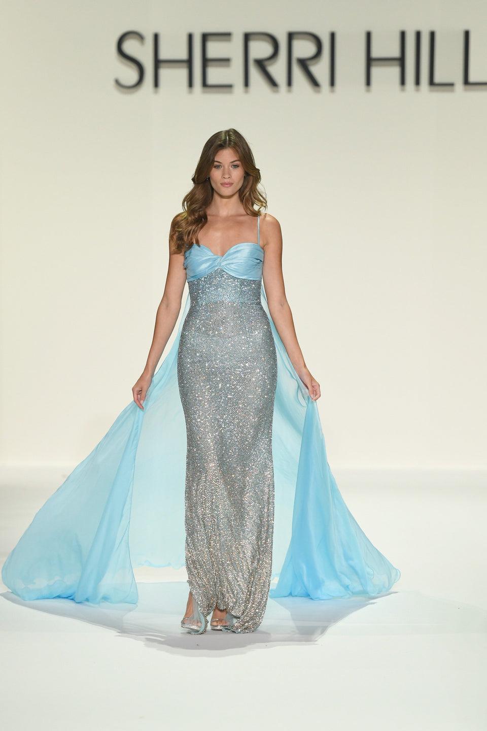 Sherri Hill Fully Beaded Halter Cocktail Dress