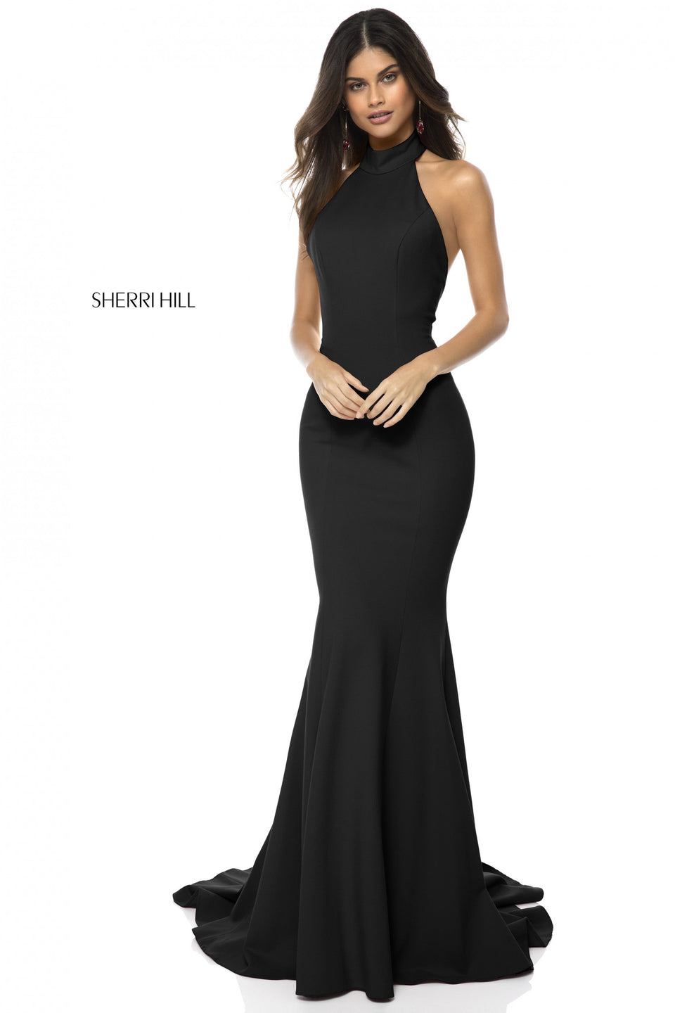Sherri Hill Halter Neck Mermaid Gown With Low Back