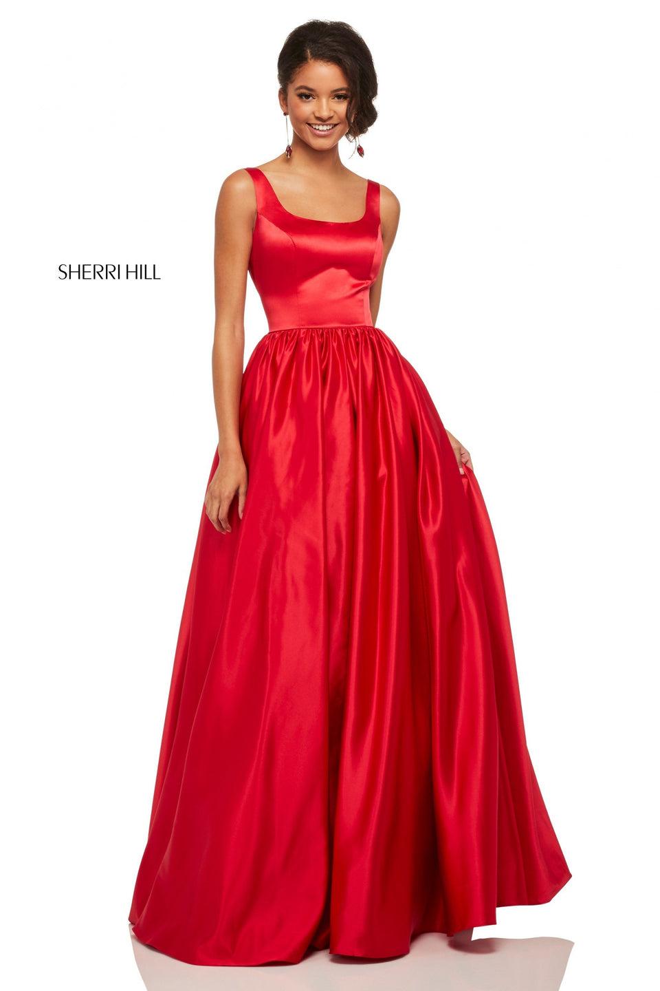 sherri hill Satin ball gown with low back