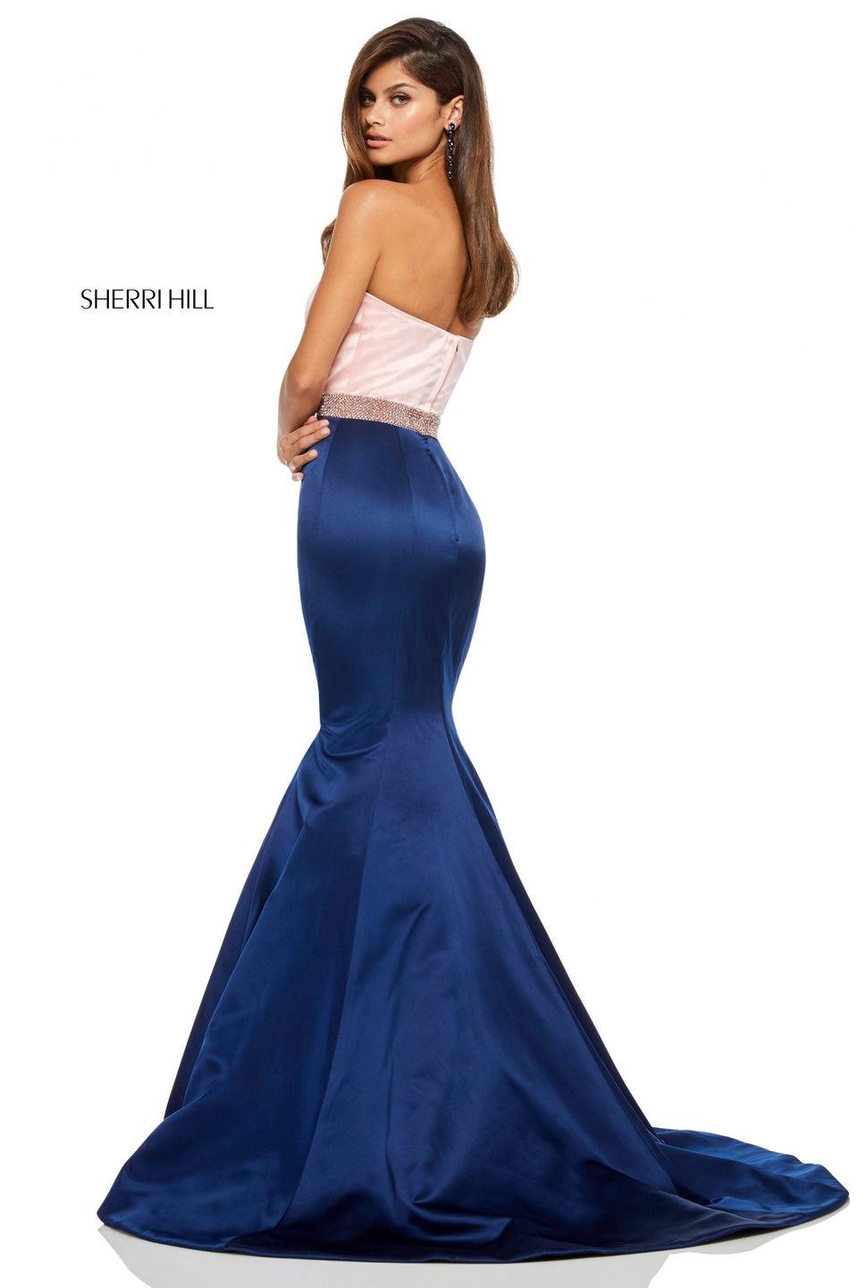 Sherri Hill Satin Mermaid With A Beaded Waistband