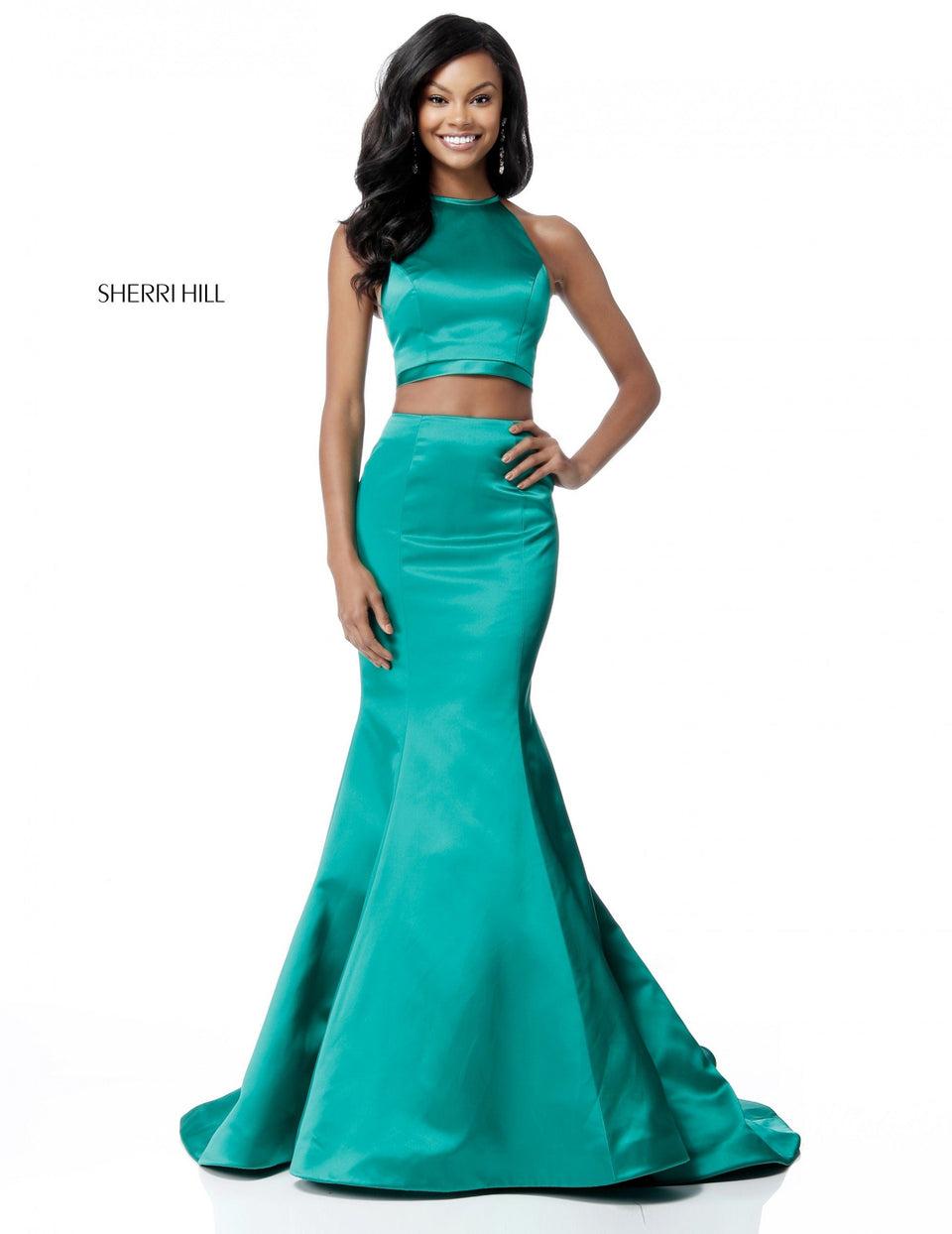 Sherri Hill Satin Two Piece Mermaid