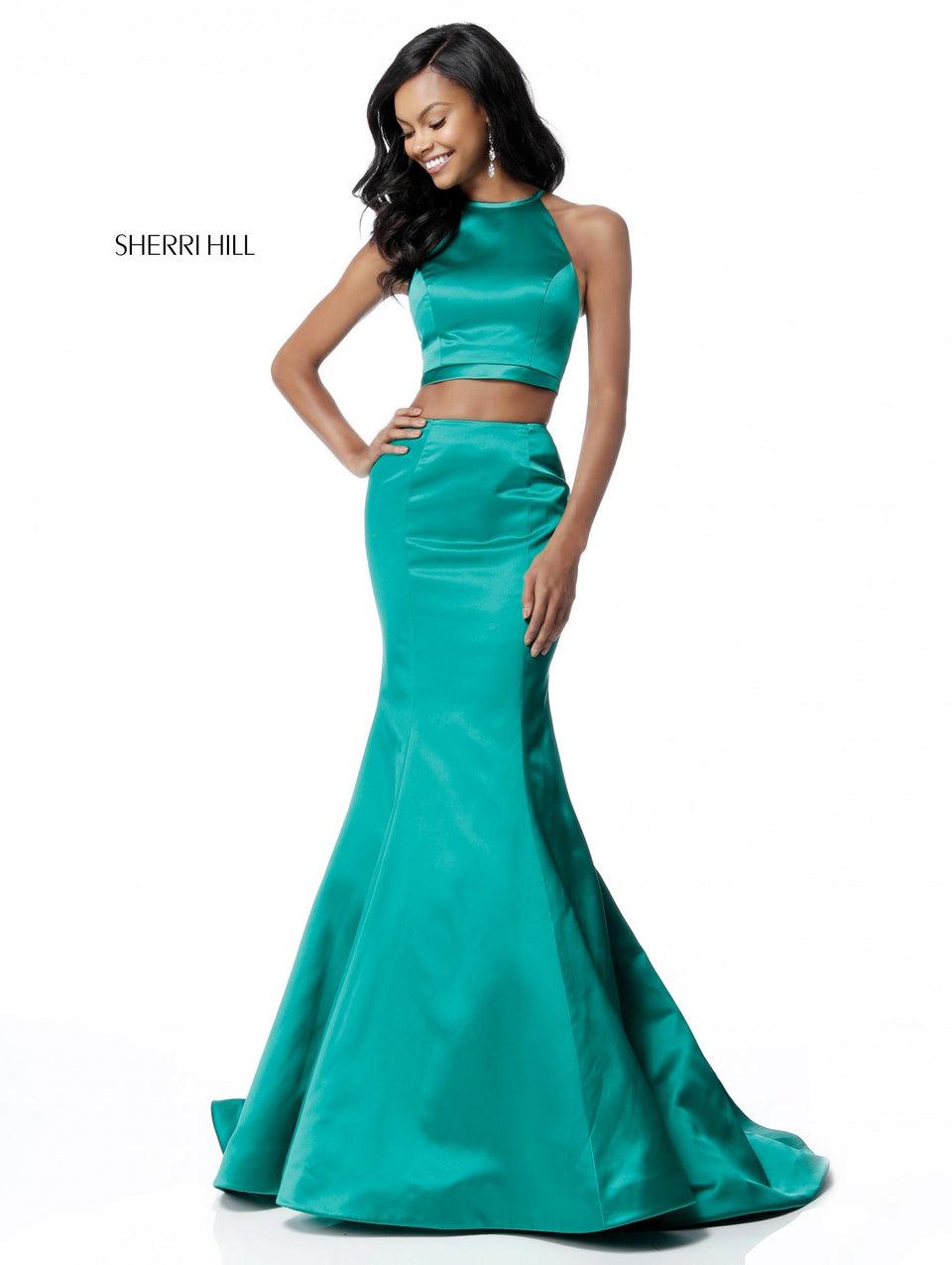 Sherri Hill Satin Two Piece Mermaid