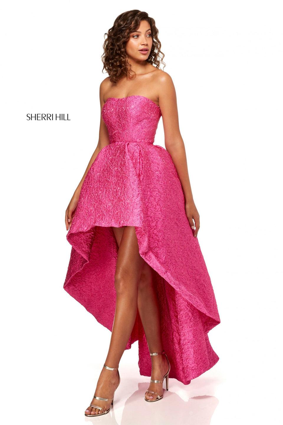 Sherri Hill Strapless High-low Gown