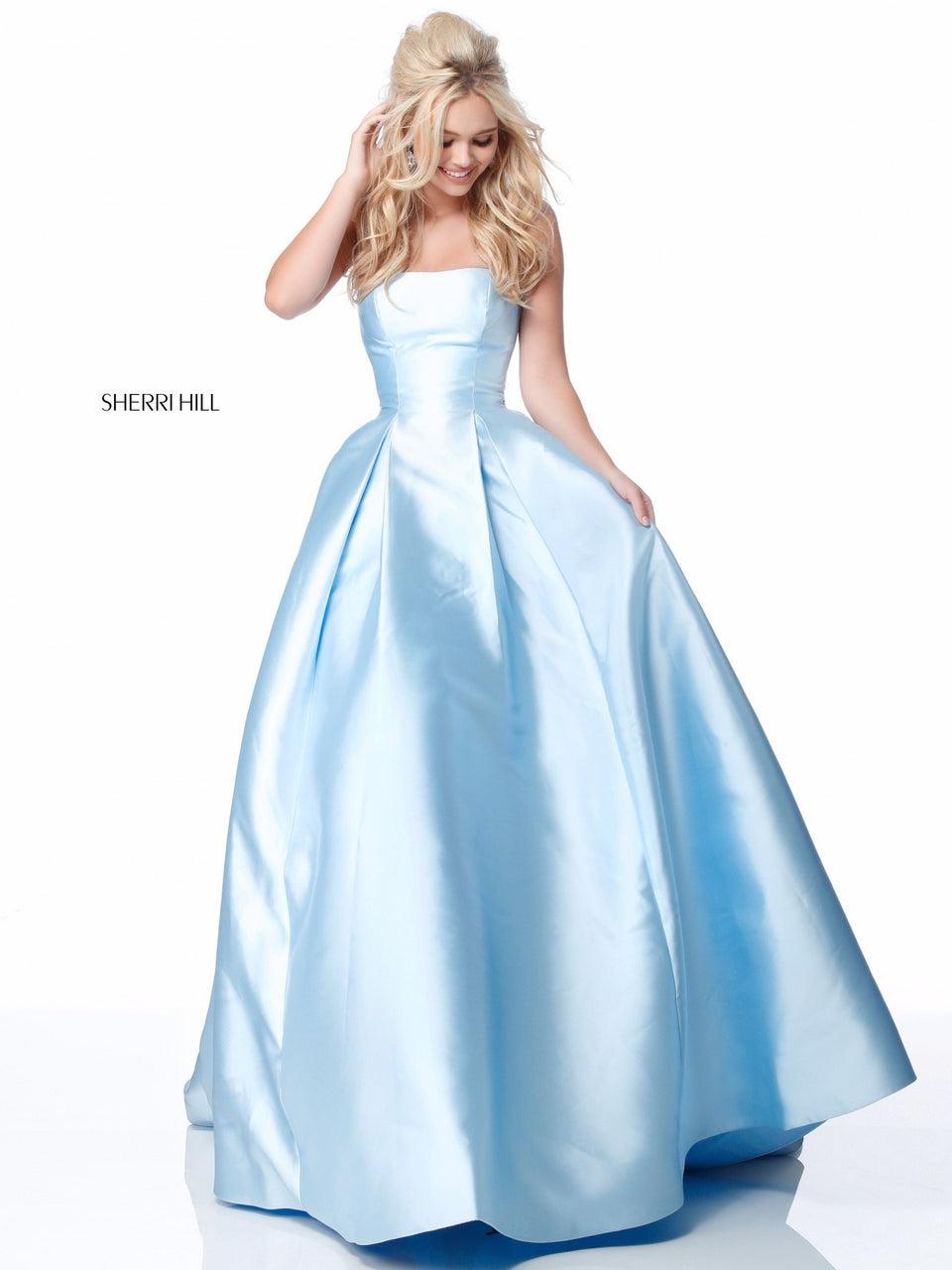 Sherri Hill Strapless Taffeta A-line Gown