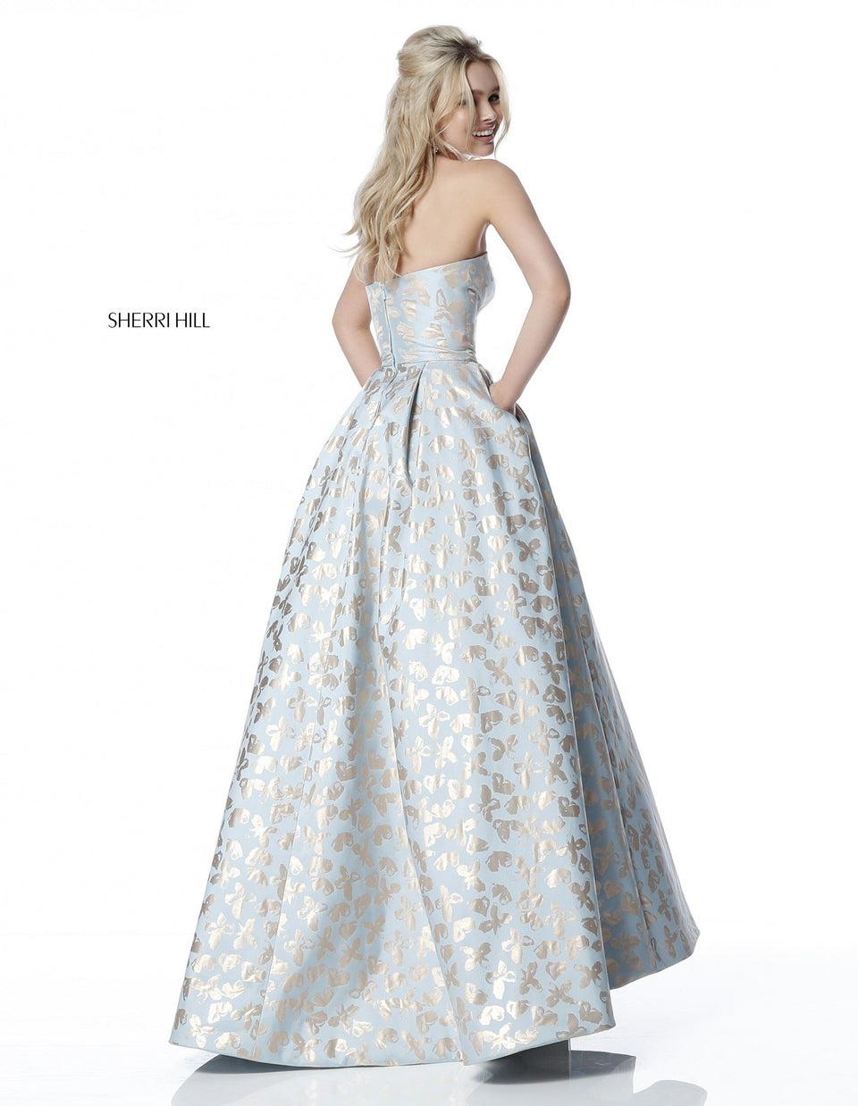 Sherri Hill Strapless Taffeta Ball Gown