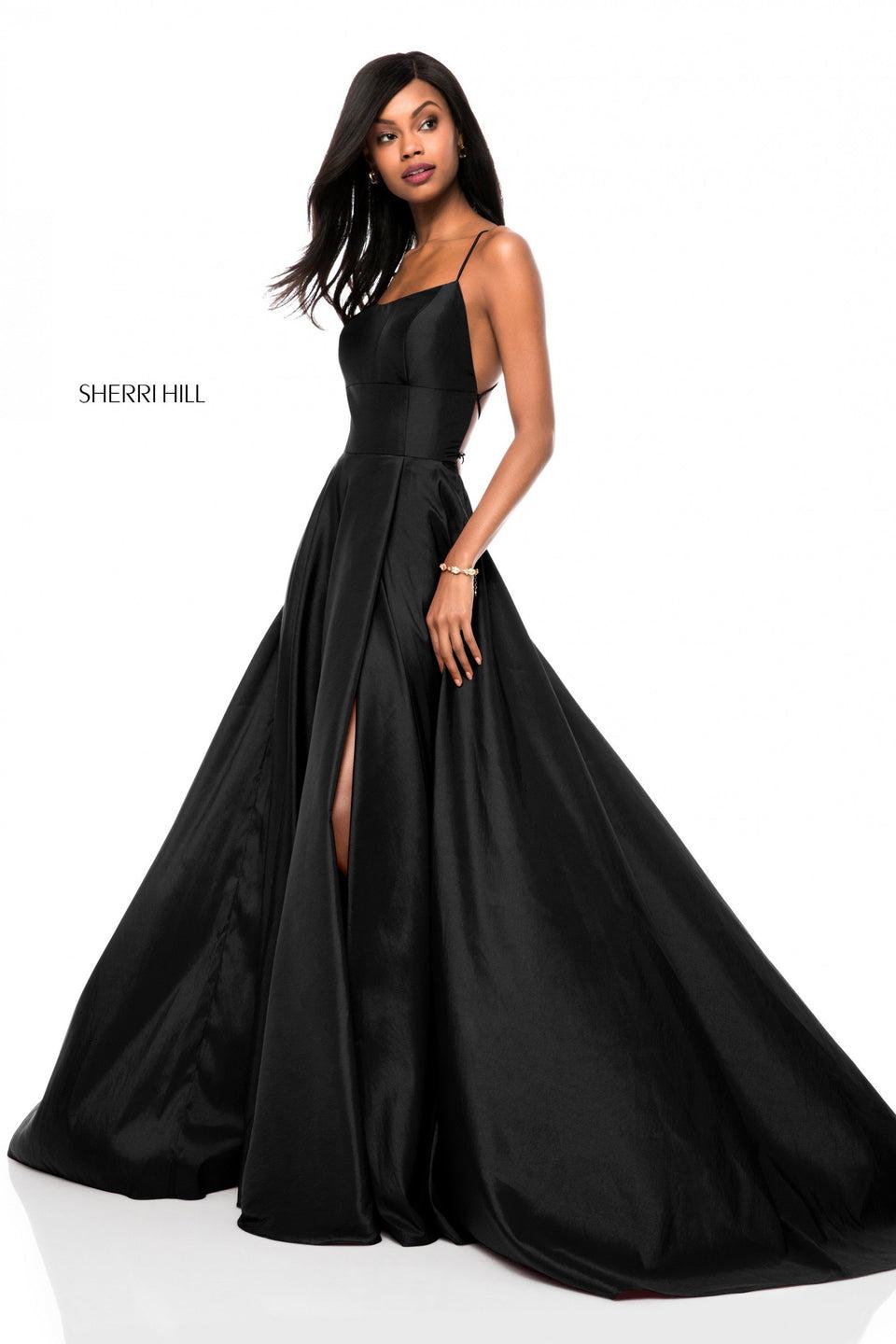 Sherri Hill Taffeta Lace-up Back With A-line Skirt