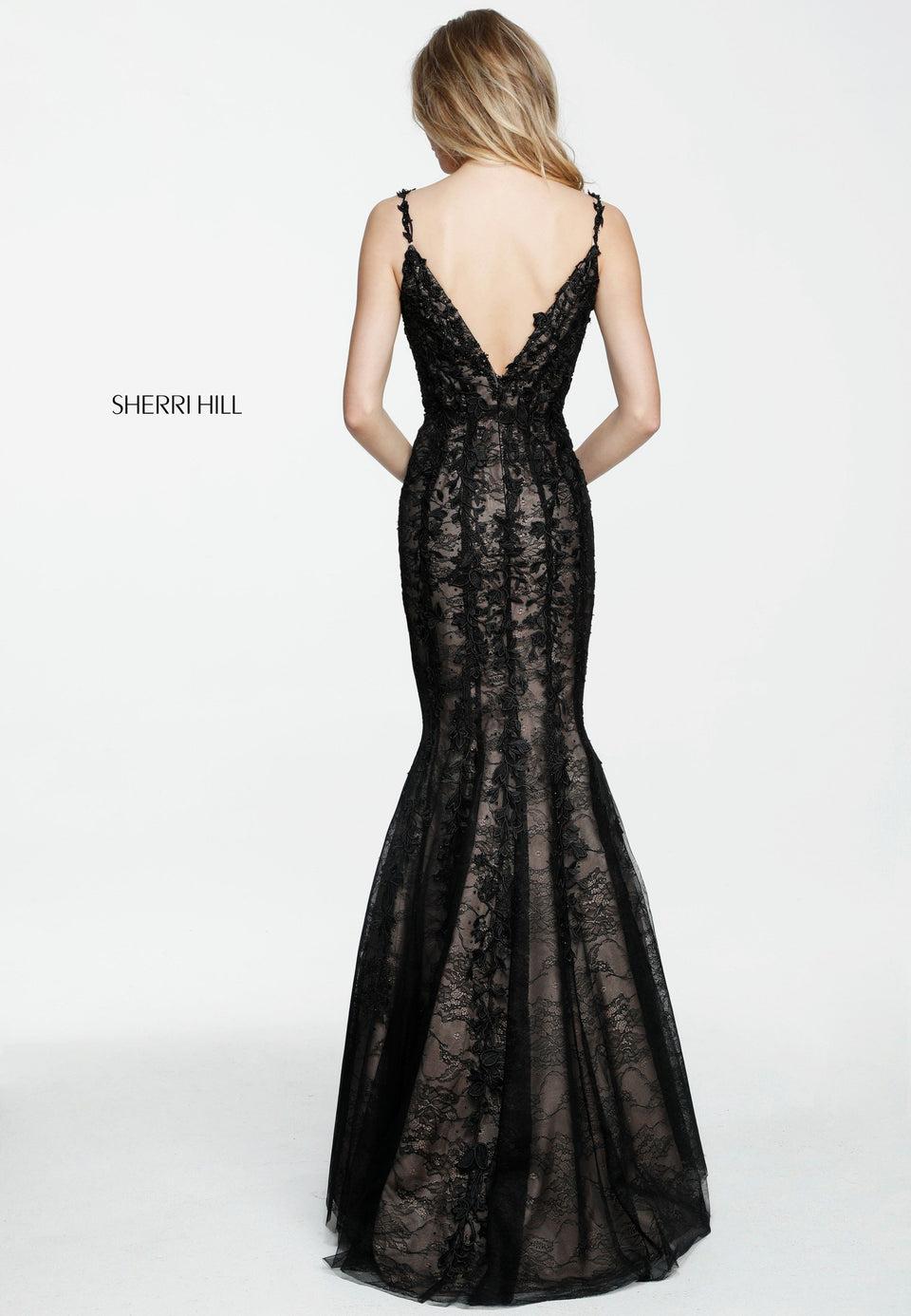 Sherri Hill V-neck Fitted Ivy Lace Mermaid