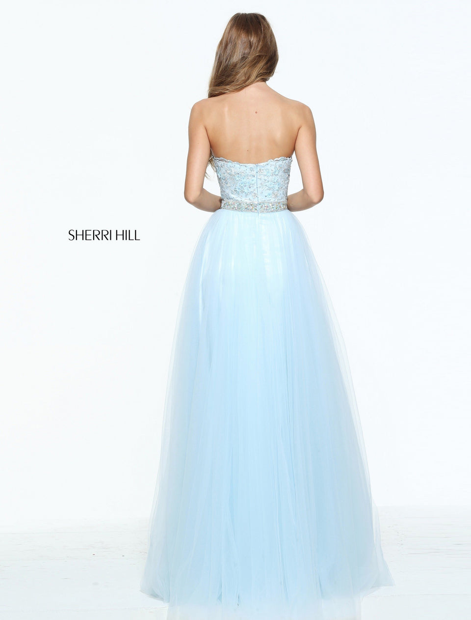 Sherri Hill Sweetheart Strapless Tulle Gown With A Beaded Bodice