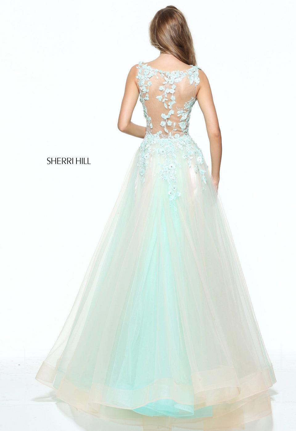 Sherri Hill Tulle Ball Gown With An Embroidered Flower Bodice