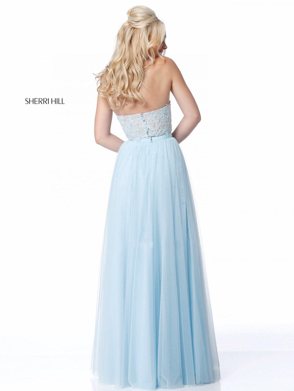 Sherri Hill Two Piece With Strapless Lace Bodice And Tulle Skirt